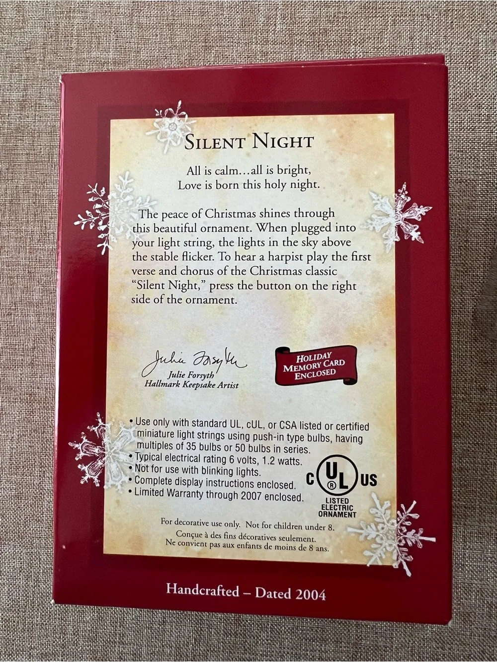 NIB 2004 Magic Hallmark Keepsake Ornament Silent Night